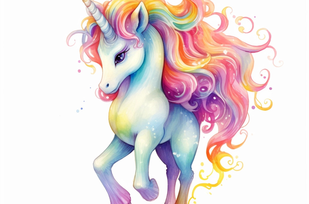 Rainbow fairy unicorn cartoon